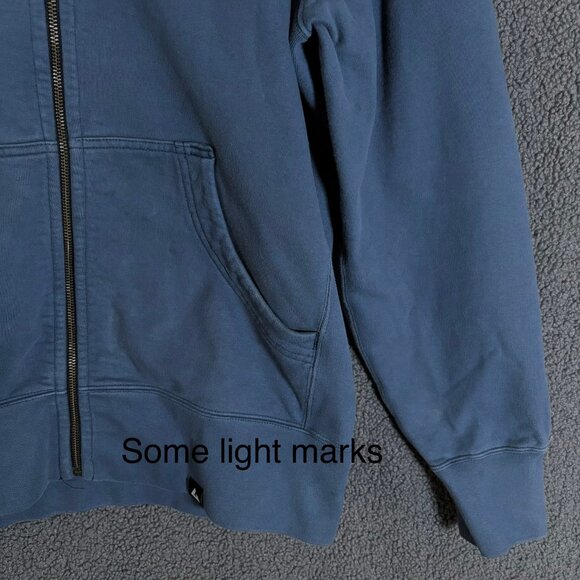 American Giant Moto Full Zip Heavy Cotton Sweatshirt Hoodie Men's Size L - Blue - Picture 2 of 8